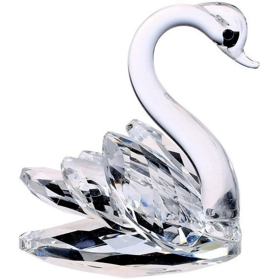 H&D Crystal Swan Figurine Collection Paperweight Table Centerpiece Ornament