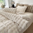 thumbnail image 1 of H&D Faux Rabbit Fur Blanket Pillow not included- Bubble Blanket-Luxury Plush Velvet Throw, , Ultra-Soft Fleece, Warm Cozy Winter Blanket, Fluffy, Lightweight, solid color, 1 of 6