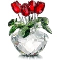 thumbnail image 1 of H&D HYALINE & DORA Red Rose Figurine Ornament Spring Bouquet Crystal Glass Flowers Gift-Boxed, 1 of 10