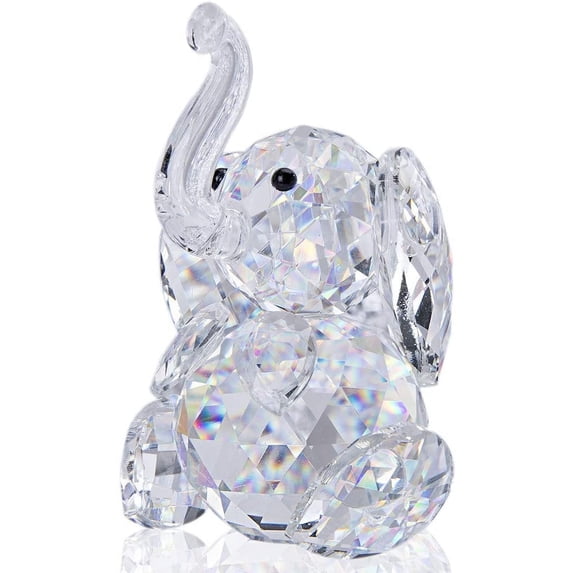 H&D Hyaline & Dora Crystal 2.3x1.6x3.5in Elephant Glass Figurine