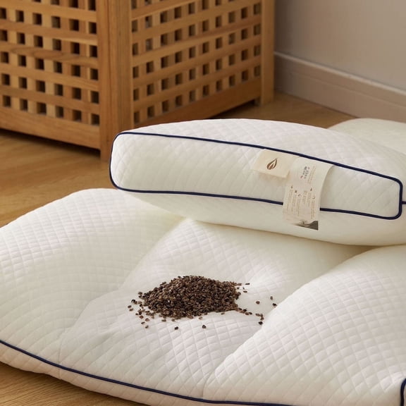 H&D Adult Cooling Technology Standard Buckwheat CPAP Bed Pillow, Medium Firmness