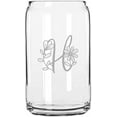 thumbnail image 1 of H Daishy Daisy Monogram Etched 16oz Libbey Can Glass, 1 of 1