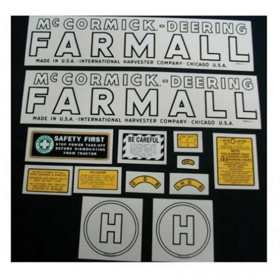H Decal Set McCormick-Deering Farmall Mylar fits International H