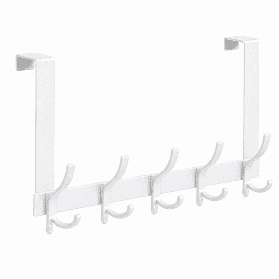 H Door Hanger Hook, Over The Door Hooks for Hanging, Over The Door Towel Racks for Bathroom (1Pack, White, Fit 1-3/4" Doors)