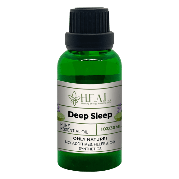H.E.A.L. Deep Sleep Essential Oil Blend for Diffuser, Lavender, Bergamot, Patchouli 1 oz