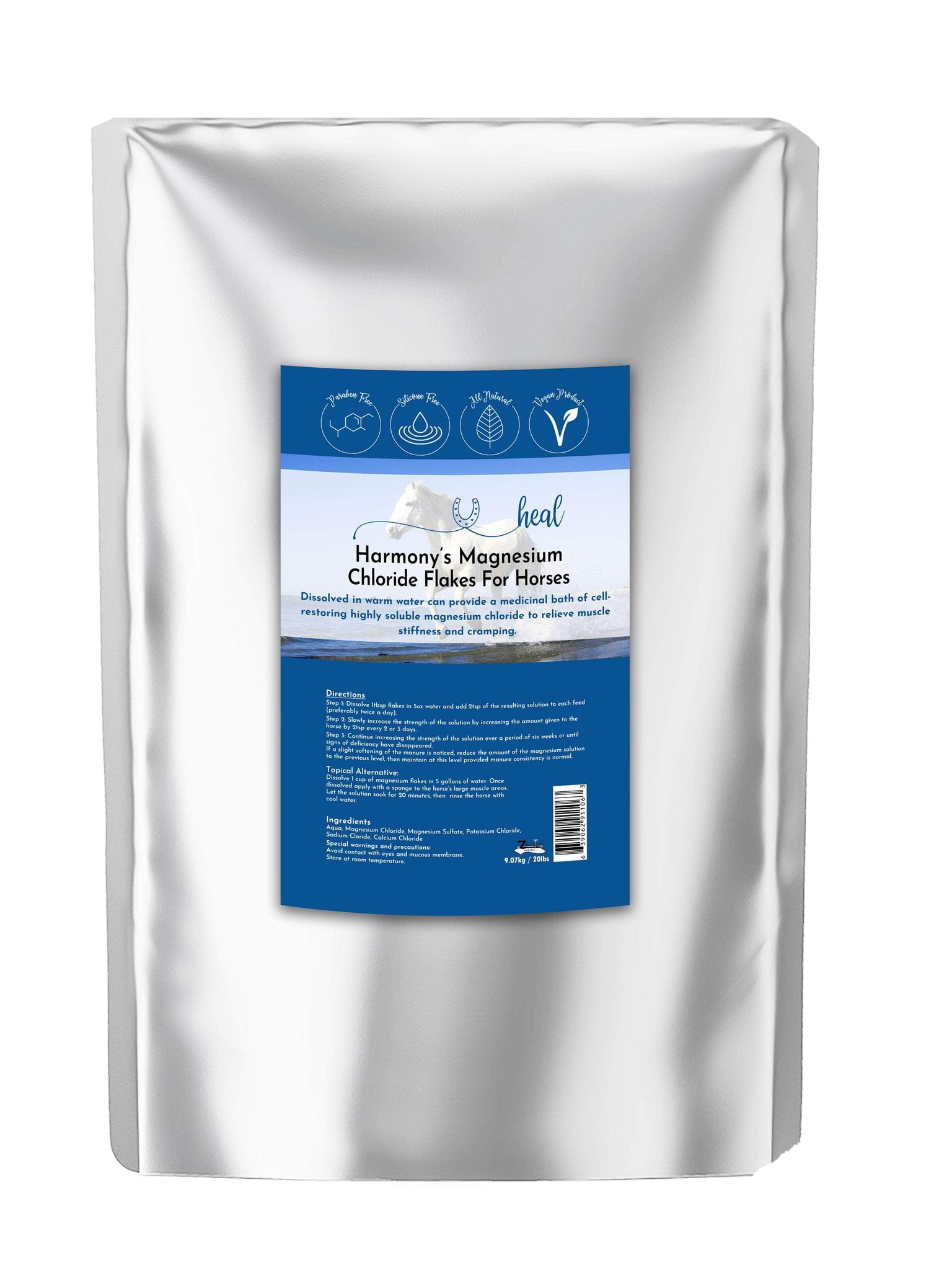 H.E.A.L.'s Magnesium Chloride Flakes for Horses 20lbs