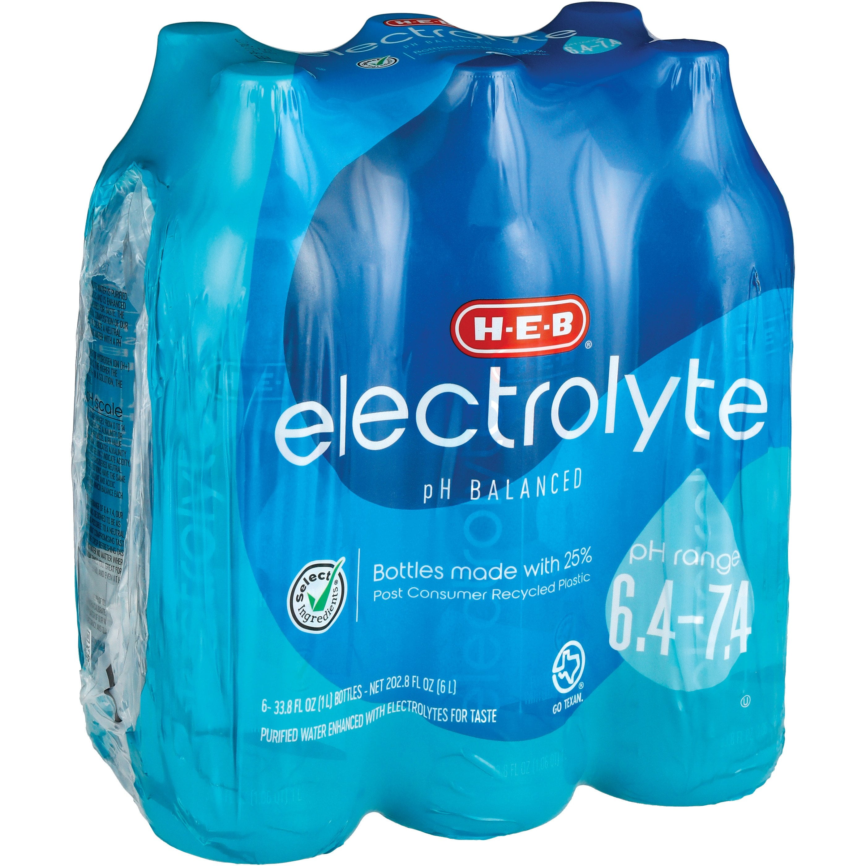 H‑E‑B Electrolyte Water 6 pk Bottles