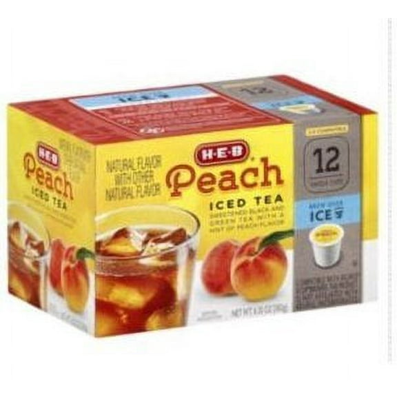 H.E.B Iced Tea Single Serve Cups 12 Cts. Peach (Pack Of 2)