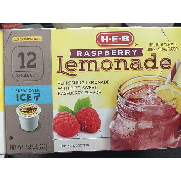 H-E-B Lemonade k-cup; 2.0 Compatible 12 cts. (Raspberry Lemonade) 12 Count (Pack of 1)