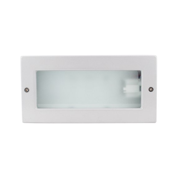 H.E. Williams Swj-26Qunv-Ftg-Slv 10" Rectangular Step Light With Shield, Cfl Fluorescent Lamping, Sa
