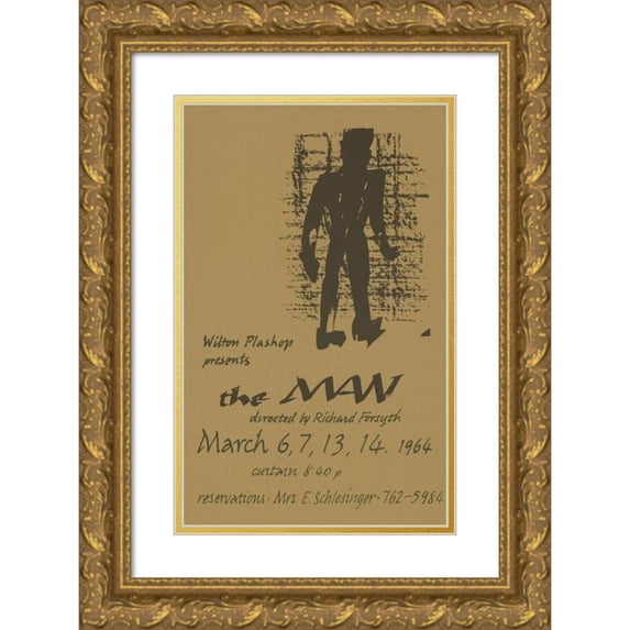 H. Edward Oliver 11x14 Gold Ornate Wood Frame and Double Matted Museum Art Print Titled - The Man Directed by Richard Forsyth (1964)