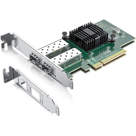 H!Fiber 10Gb SFP+ PCI-E Network Card NIC, with Intel 82599ES Chip, Dual SFP+ Ports, Compare to Intel X520-DA2 (E10G42BTDA), PCIe X8, Ethernet LAN Network Adapter Support Windows/Linux/VMware