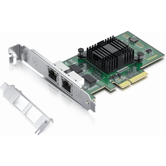 H!Fiber Gigabit 2 Port NIC with Intel I350 Chip, 1Gb Network Card Compare to Intel I350-T2 NIC, Dual RJ45 Ports, PCI Express 2.1 X4, Ethernet Card with Low Profile for Windows/Windows Server/Linux