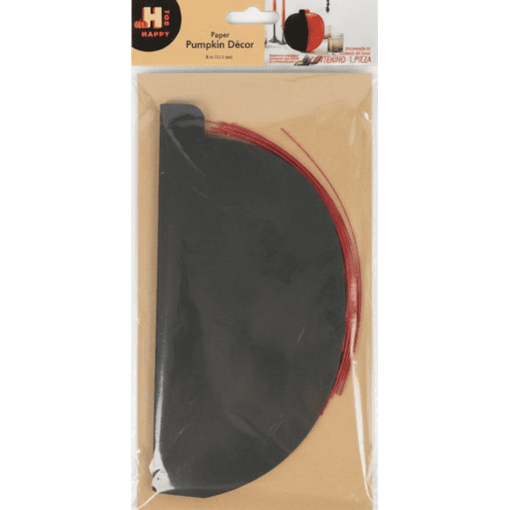 H For Happy Black and Orange Paper Pumpkin Decor (8 in.)