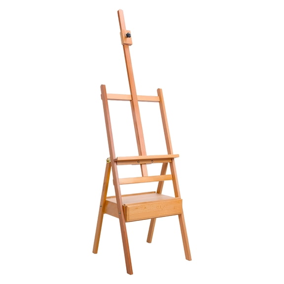 H Frame Easel, French Easel with Drawer, Solid Beech Wood Easel, Painting Canvas Holder Stand, Tilts Flat Artist Easel, Height Angle Adjustable