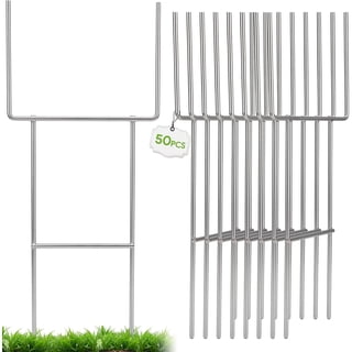 H Frame Yard Sign Stakes, 10 x 30 Inch Metal Sign Holder Stakes | 50 Pack Heavy Duty H Frame Sign Stakes for Yard Signs, Real Estate Signs and Outdoor Display Boards