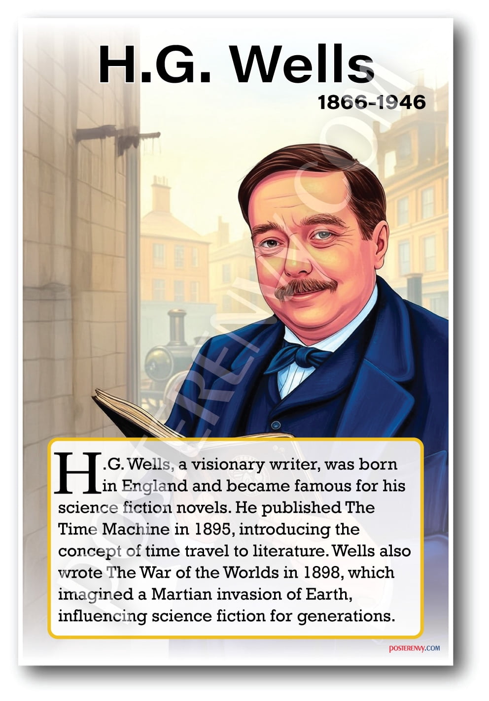 Notablbe Poster H.G. Wells - Notable Figure - Biography Poster 18 x 12 inch - Walmart.com