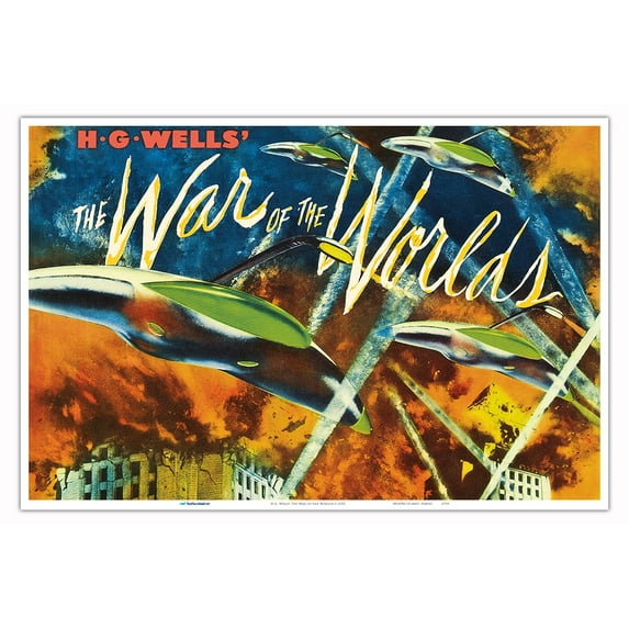 H.G. Wells’ The War of the Worlds - Vintage Science Fiction Film Movie Poster c.1953 - Master Art Print (Unframed) 12in x 18in
