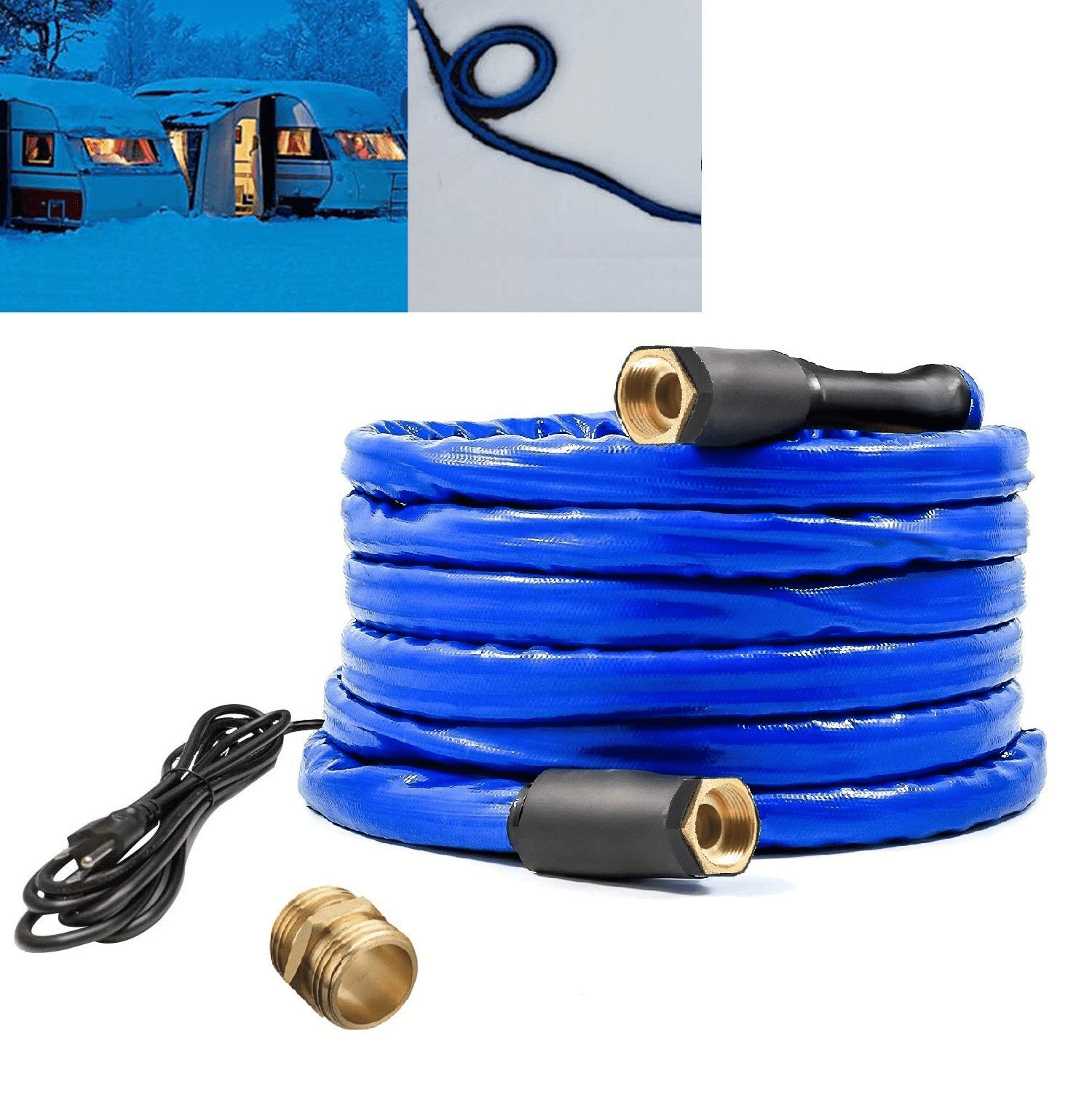 Hu0026G lifestyles 50ft Heated Drinking Water Hose for RV , Freeze Protection  Down to -40F, RV Heated Hose Blue - Walmart.com