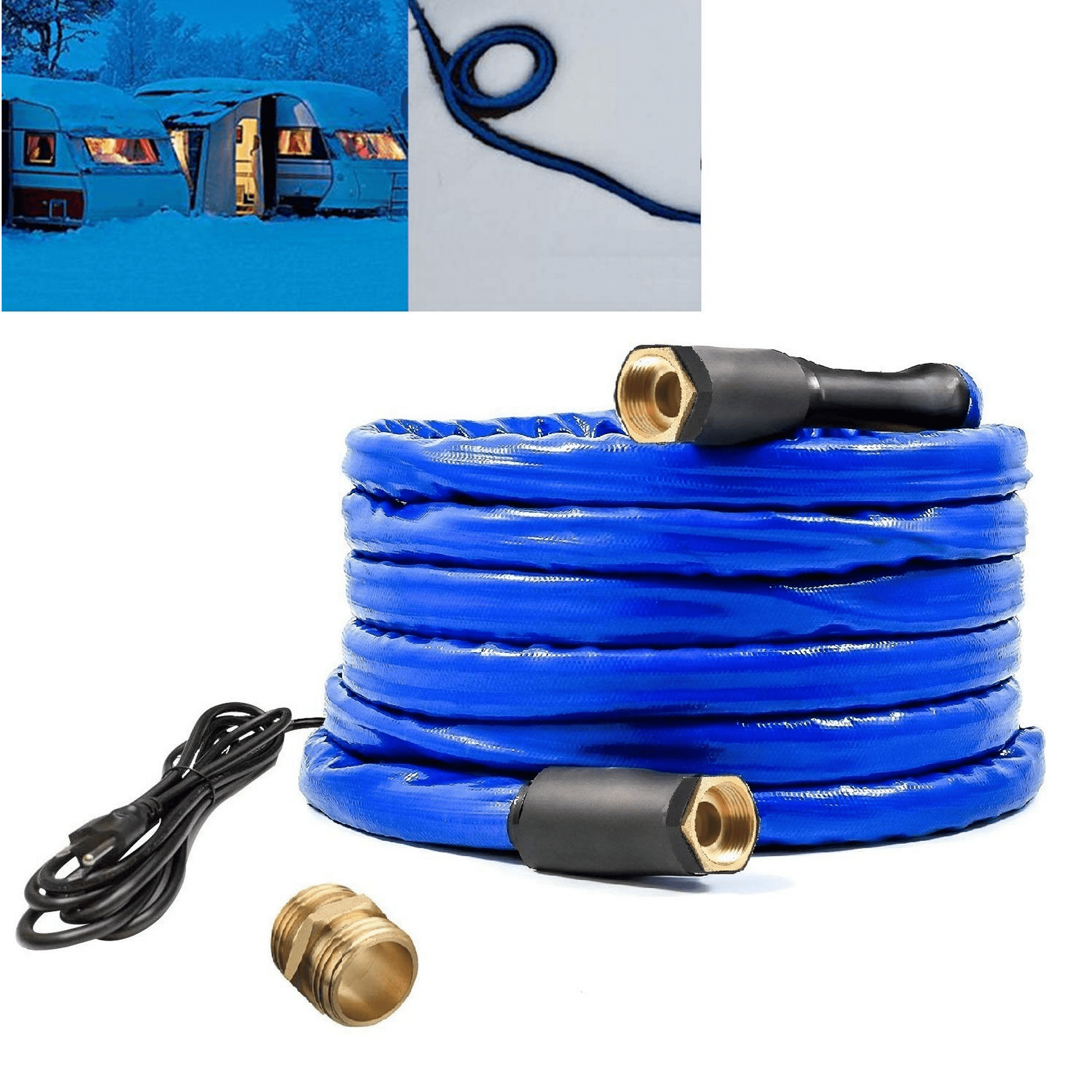 Hu0026G lifestyles 25ft Heated Drinking Water Hose for RV , Freeze Protection  Down to -40F, RV Heated Hose Blue - Walmart.com