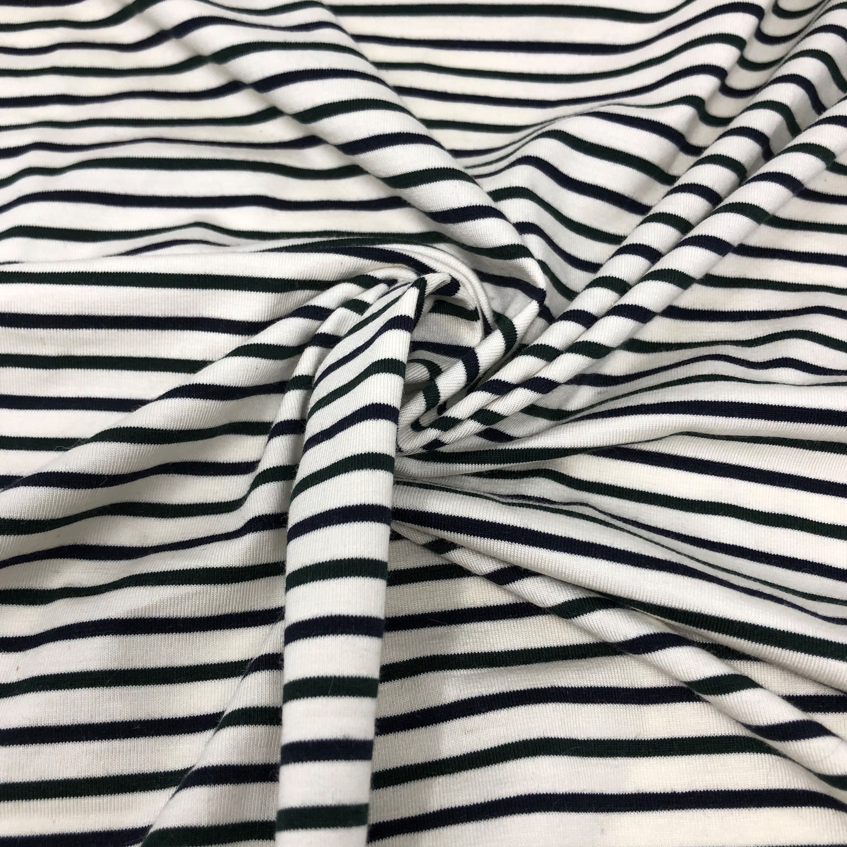 H. Green & Black Double Striped Cotton