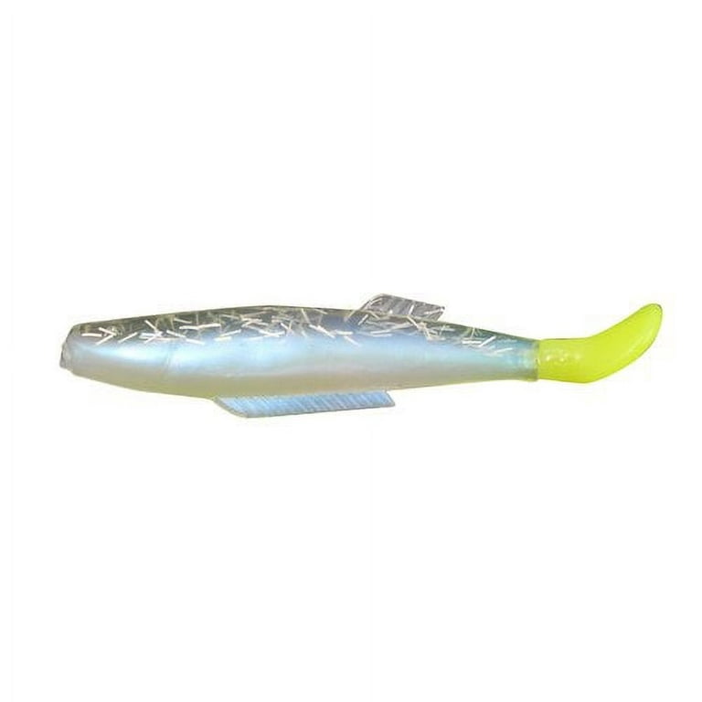 H&H 3 Cocahoe Minnow Softbait, Blue Moon & Chartreuse Tail, 10 Count
