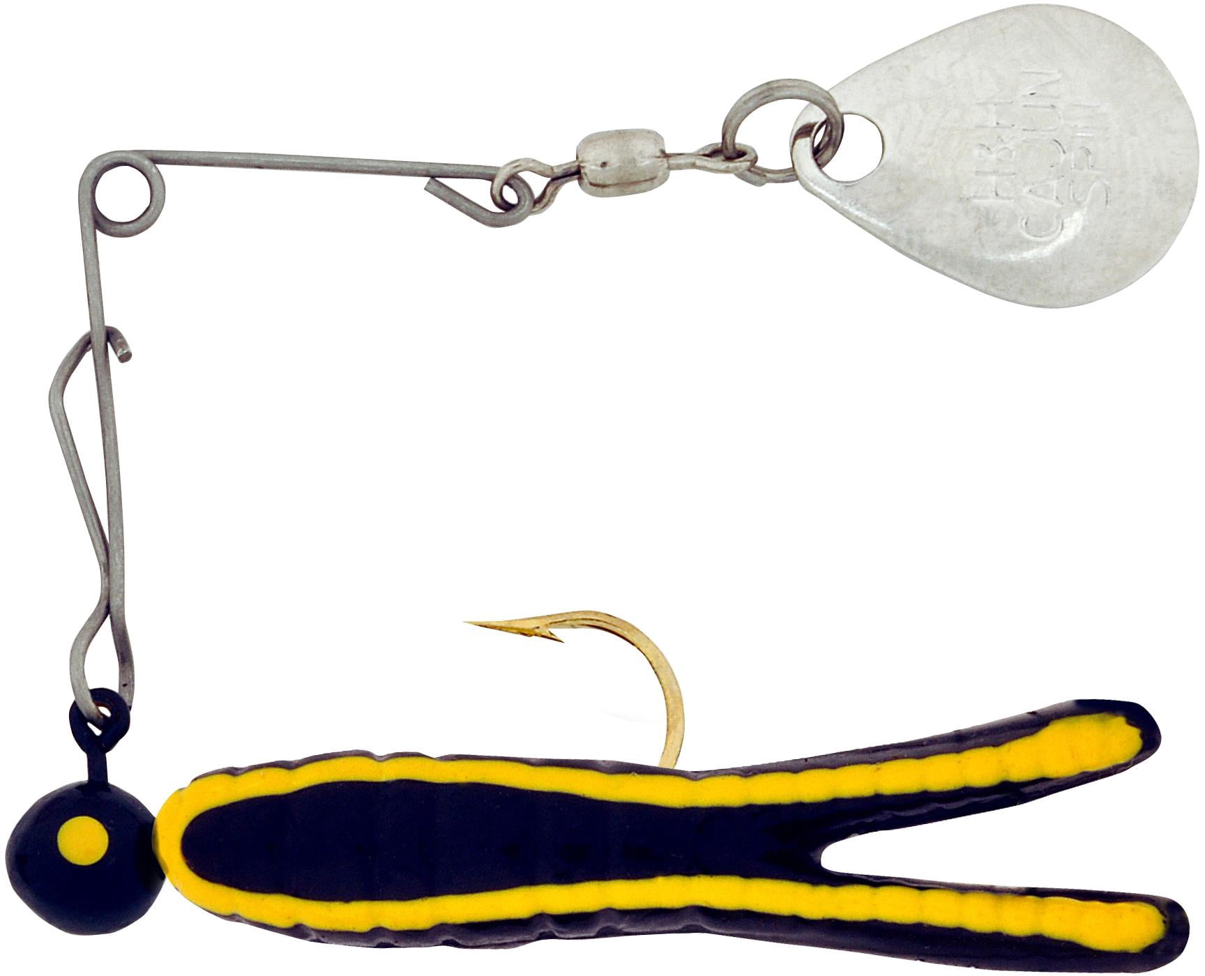 H&H CKS-17N Cajun King Spin 1/4 oz Black And Yellow Stripe Nickel