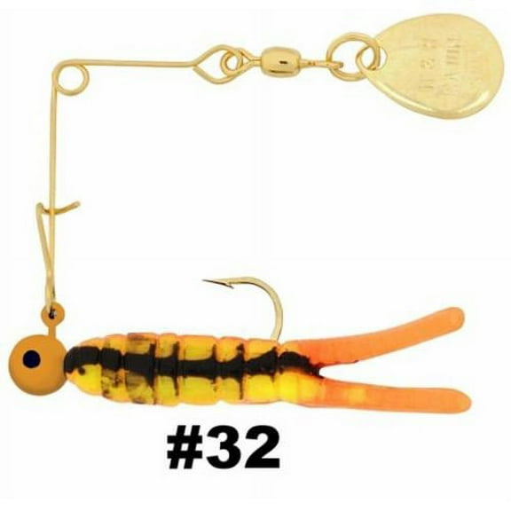 H&H Cajun Spin-Gold 1/16 12 Per Card - Fire Orange Craw Order 12 CSG-32