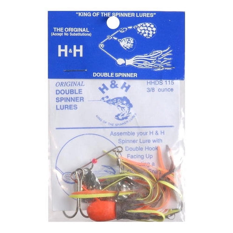 double spinner fishing lures Lunkerhunt Impact Ignite | Hard Metal Spinnerbaits w/ 2 Willow Leaf Blades | Lure for Bass Trout Crappie Salmon Walleye Pike Thomas Double Spinn lures are quality constructed with a solid brass blade Small Silver/Large Chartreuse - Double