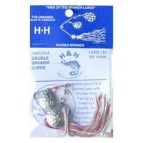 H&H Double Spin Spinner Bait, Red & White, 3/8 oz, HHDS115-05