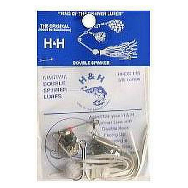 H&H Double Spinner Spinner Bait, White Head & White Skirt, 3/8 oz