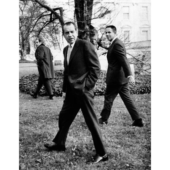 H.H. Haldeman Was President Nixon'S Chief Of Staff. They Walk Together From The Executive Office Building To The