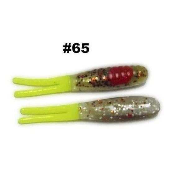 H&H Tackle SR103-69 Mardi Gras Glo/Chartreuse Twin Tails Soft 3" Fishing Lure