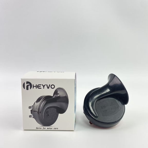 H HEYVO Horns for motor cars,Car Single Horn Loud Waterproof 12V High Tone Snail Electric Horn for Motorcycle Pickup RV SUV MPV Van Electric scooter. (Black High)