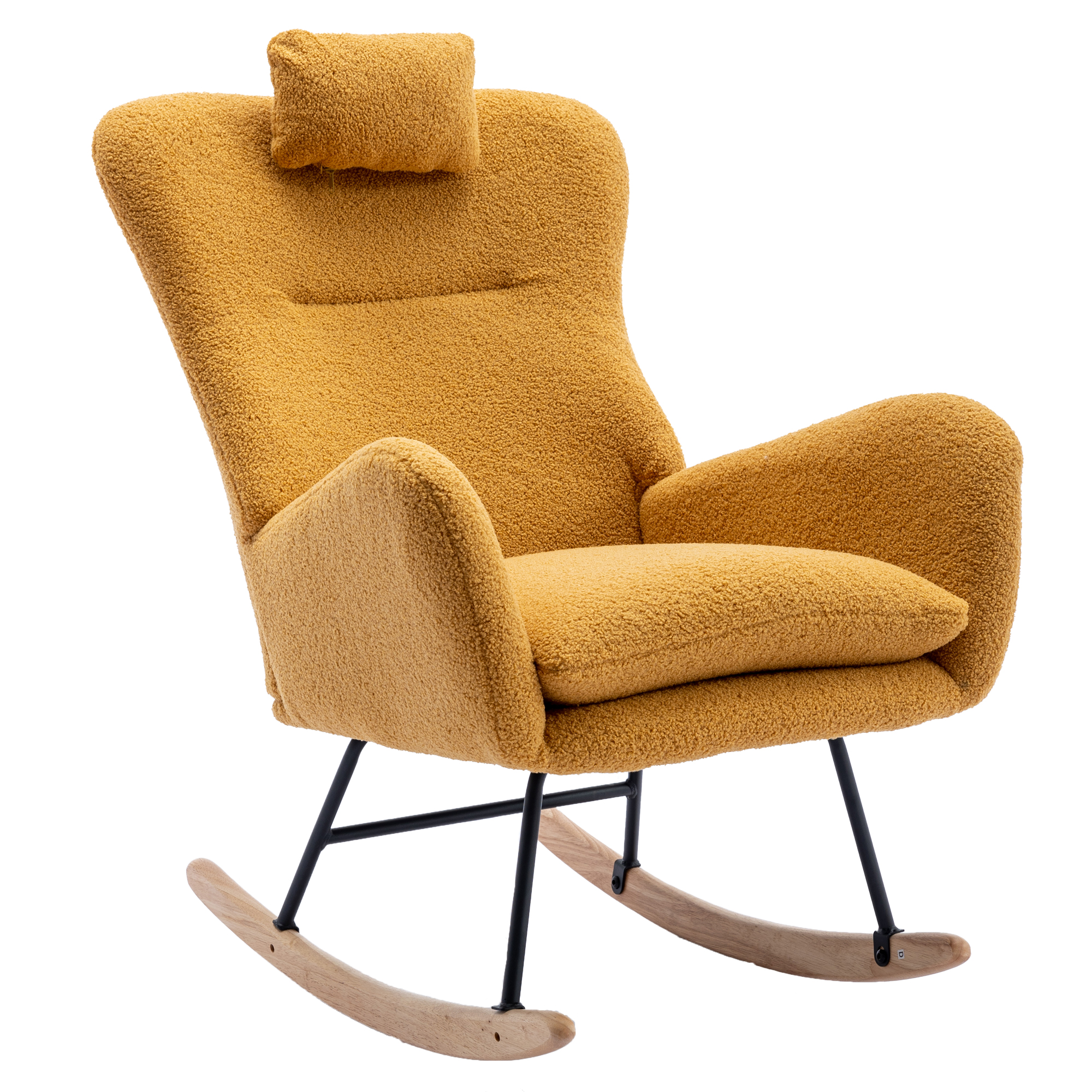 H HONSIT Rocking Chair for Nursery, Turmeric Accent Glider Rocker
