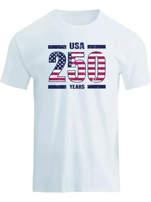 H HYFOL Men's Graphic T-Shirts USA Flag 100% Cotton Short Sleeve American Patriotic Crewneck Casual Regular Tee Shirts
