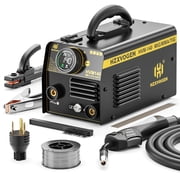 H HZXVOGEN 140A MIG Welder 3-in-1, Gasless MIG/Lift TIG/Stick Welding Machine, 110V/220V Portable IGBT Inverter with Synergic Function for Beginners