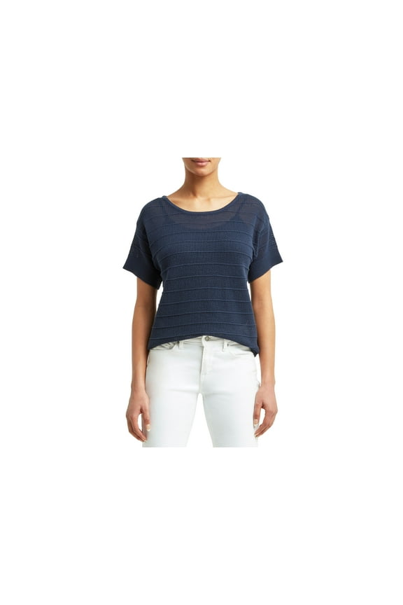 Short Sleeve Boat Neck Sweater Classic Navy L