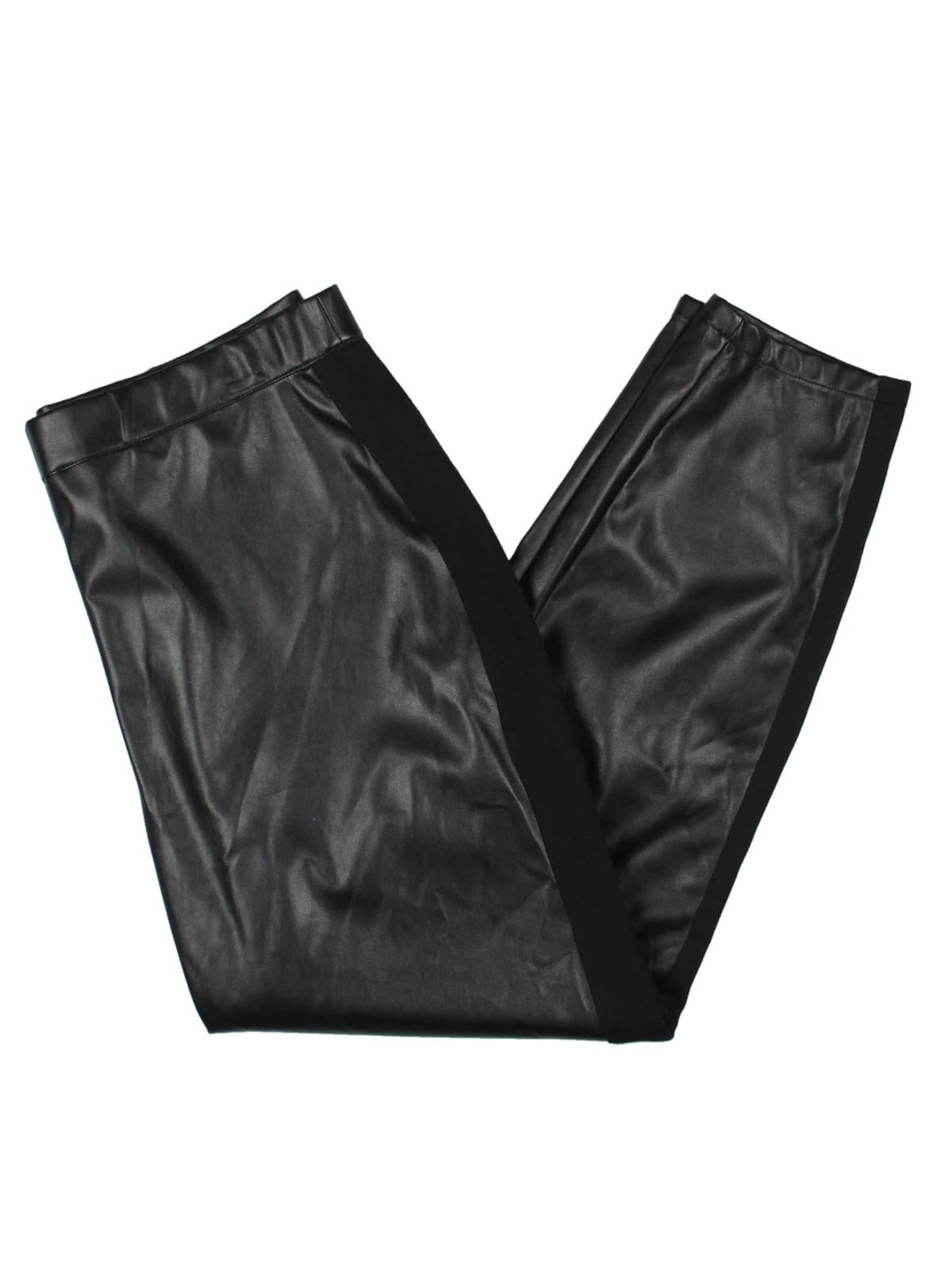 Spanx Faux Leather Side Stripe Leggings Black Women's Size M | eBay