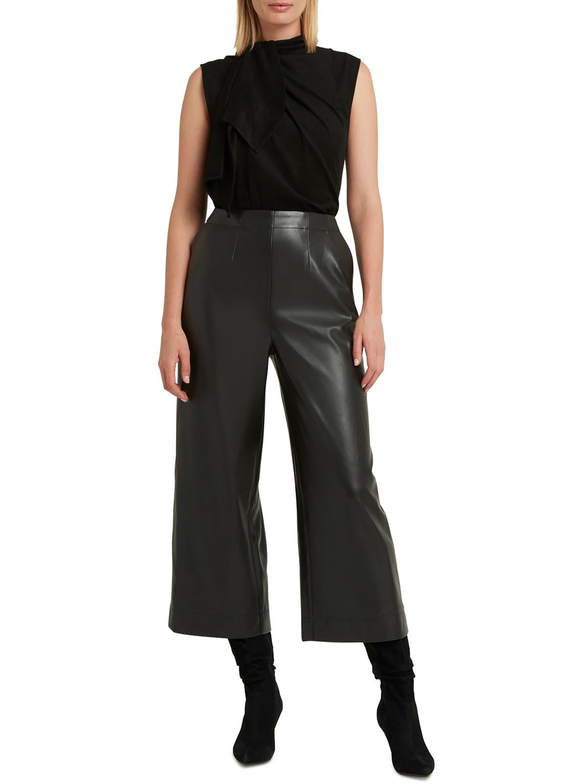 Faux-Leather Sleeveless Jumpsuit main image 1