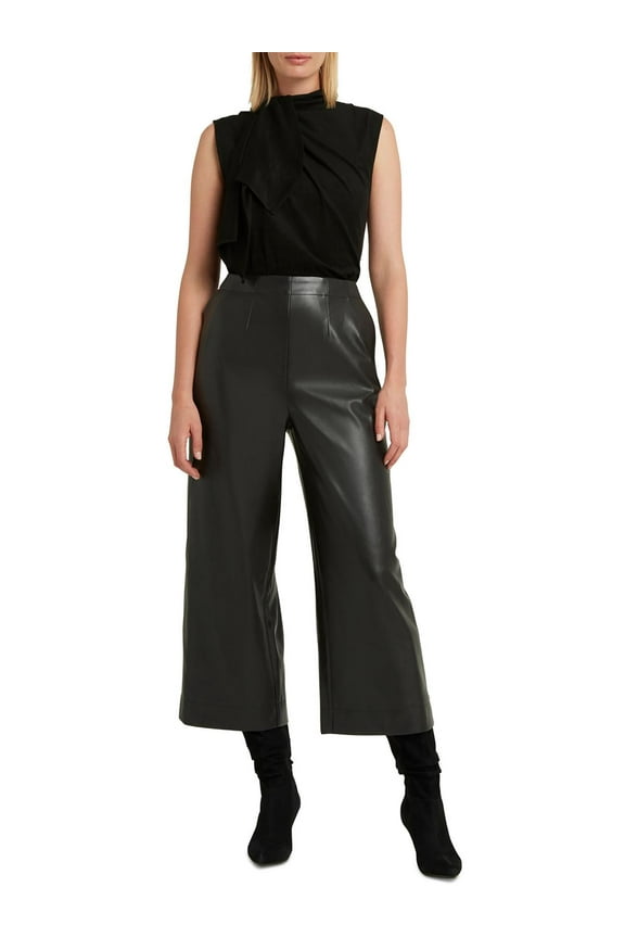 Womens Faux Suede Jumpsuit Jumpsuit Black S