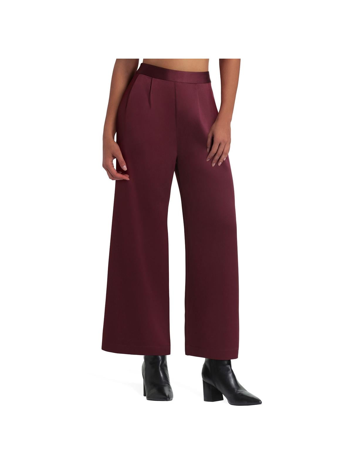 Women's Wide Leg Pants - High Waist Pleated Front Split Hem main image 1