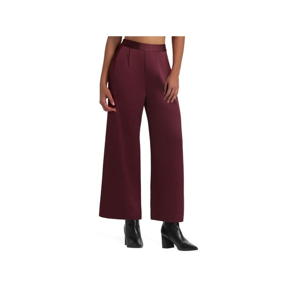 H Halston Womens Pleat Front High Rise Wide Leg Pants
