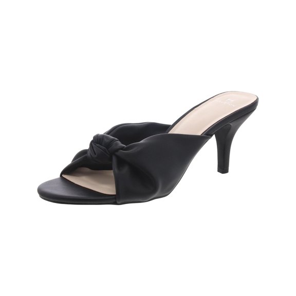 H Halston Womens Seviille Vegan Leather Slip On Heels