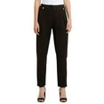 thumbnail image 1 of H Halston Womens Side Tab Straight Leg Pants Black S, 1 of 1