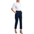 thumbnail image 1 of H Halston Womens Twill Knit Cargo Pants, 1 of 2