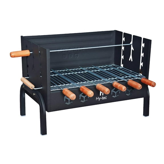 H Hy-Tec (Device) Hybb - Flame Charcoal Grill Barbeque With 7 Skewers & Charcoal Tray (Stellar Black), Free Standing