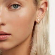 H Ie Half Hoop Earrings For Women With Ball Screw Back, 1/2 Inches Small Gold Hoop Earrings[Z2538]