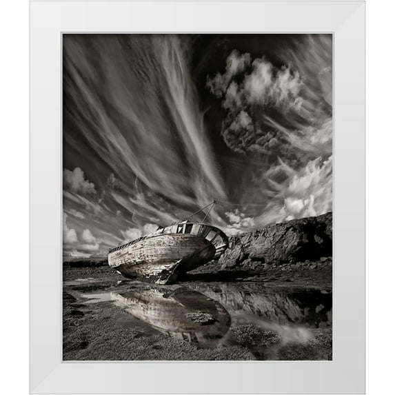 H. Ingibergsson, Torsteinn 26x31 White Modern Wood Framed Museum Art Print Titled - Final Place (Mono)