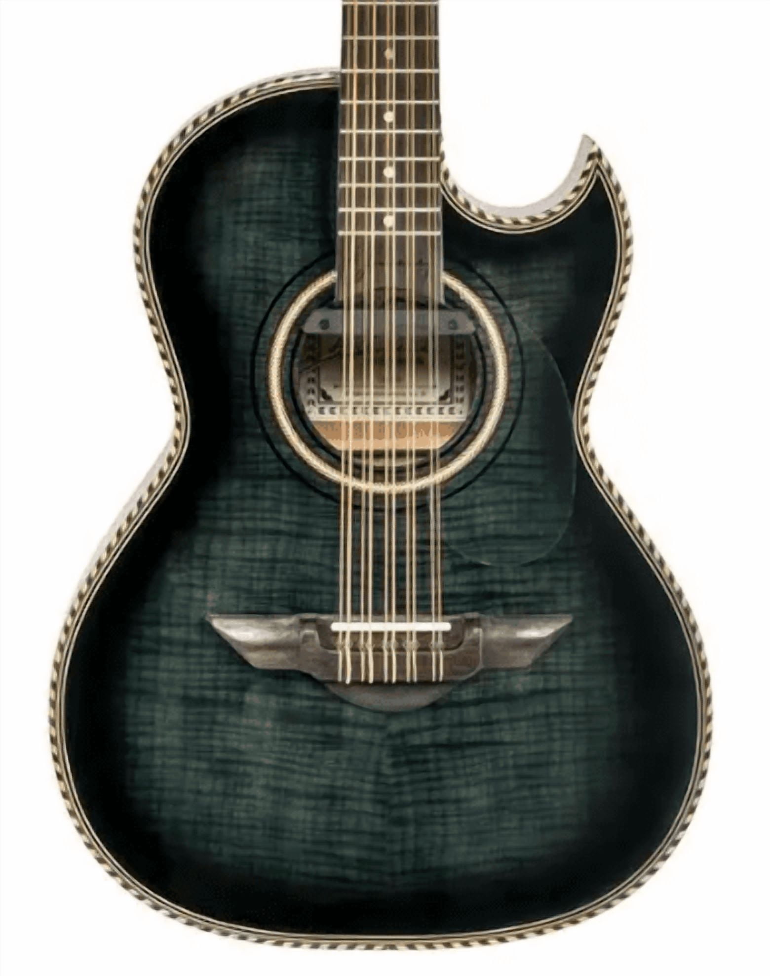 H. Jimenez El Esta'ndar Acoustic-Electric Bajo Quinto Black Flame Maple